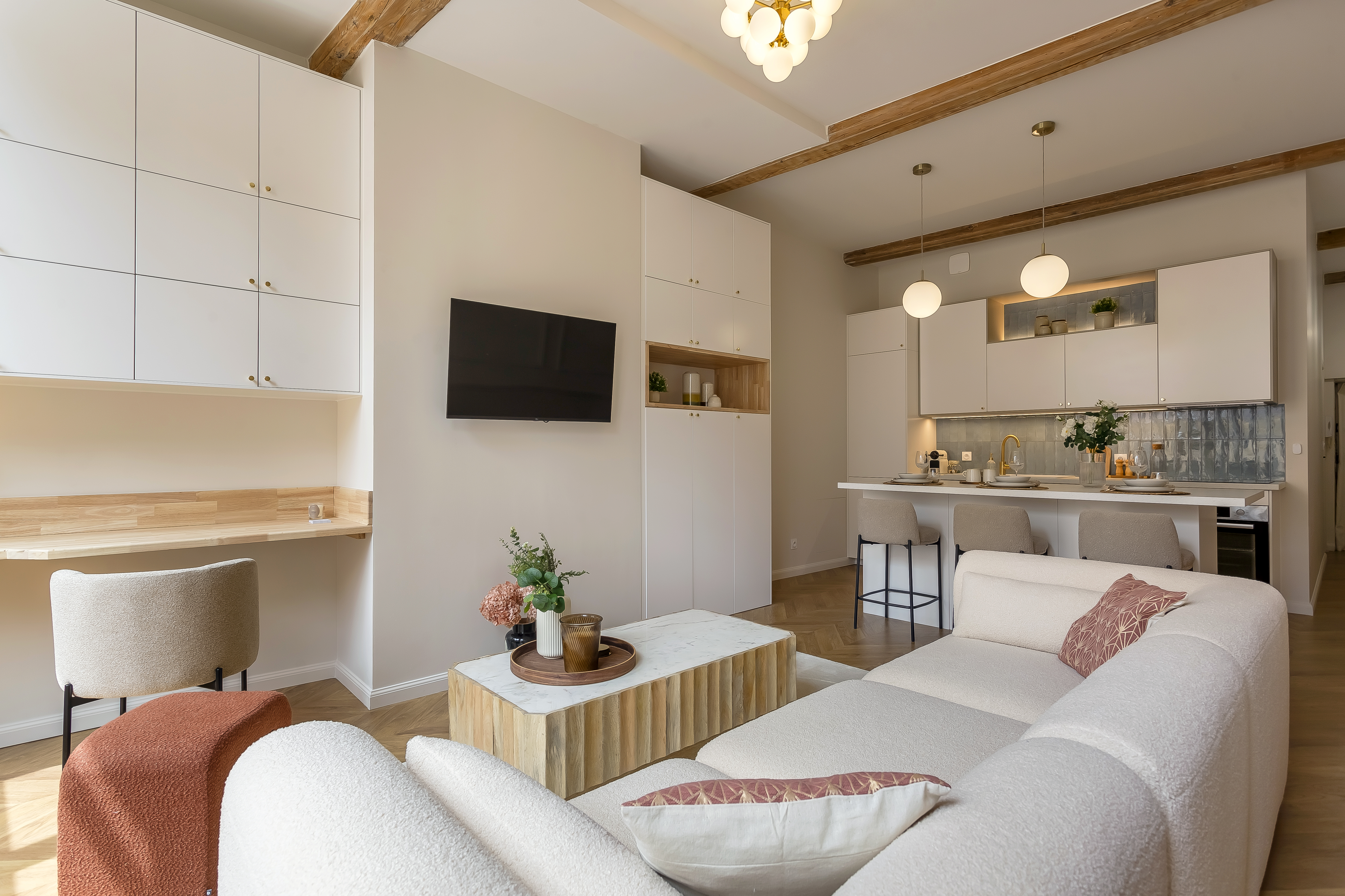 Bocuse living room and open kitchen.